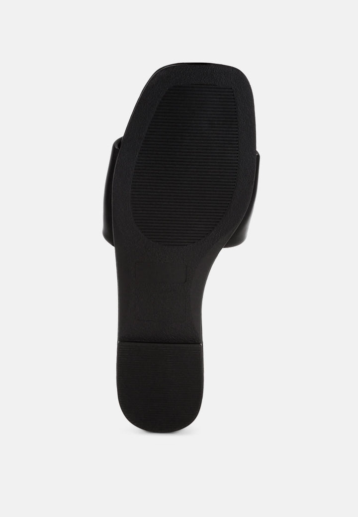zaltana open square toe flats#color_black-man-made-leather