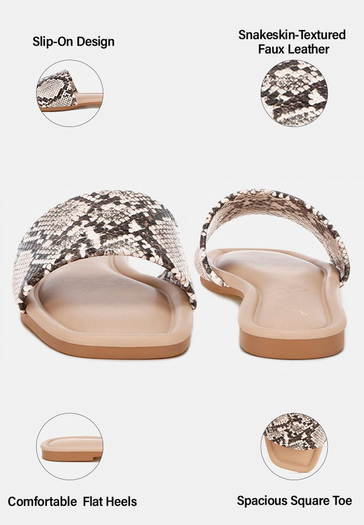 zaltana open square toe flats#color_beige-snake-snakeskin-textured-man-made-leather