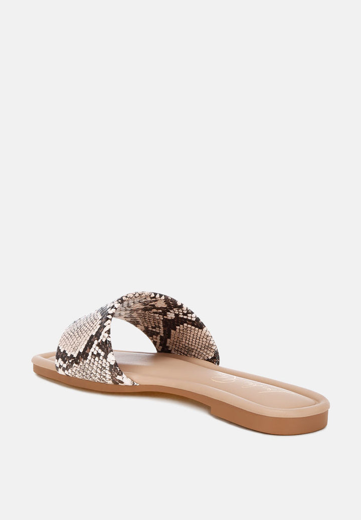 zaltana open square toe flats#color_beige-snake-snakeskin-textured-man-made-leather