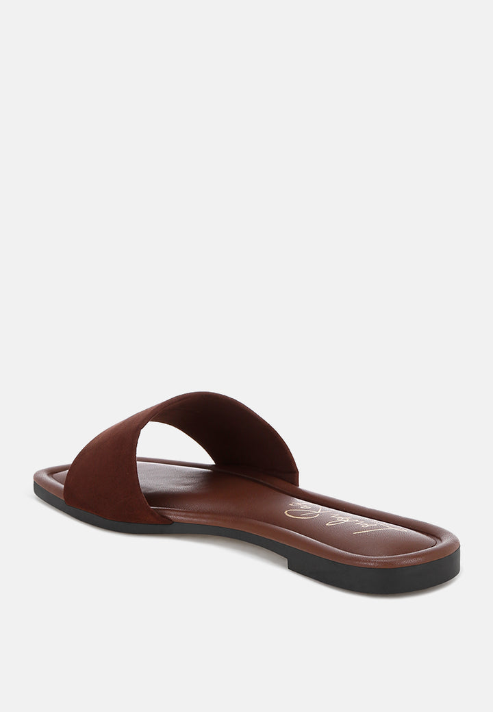 zaltana open square toe flats#color_brown-man-made-leather