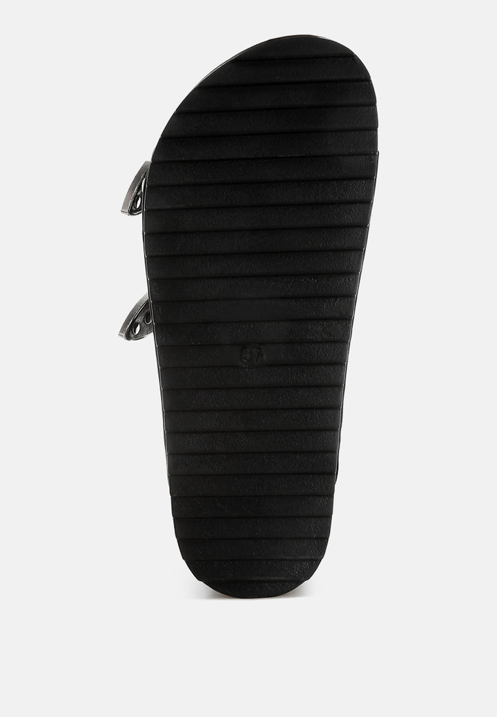 zaphod faux leather flatform slip ons#color_black