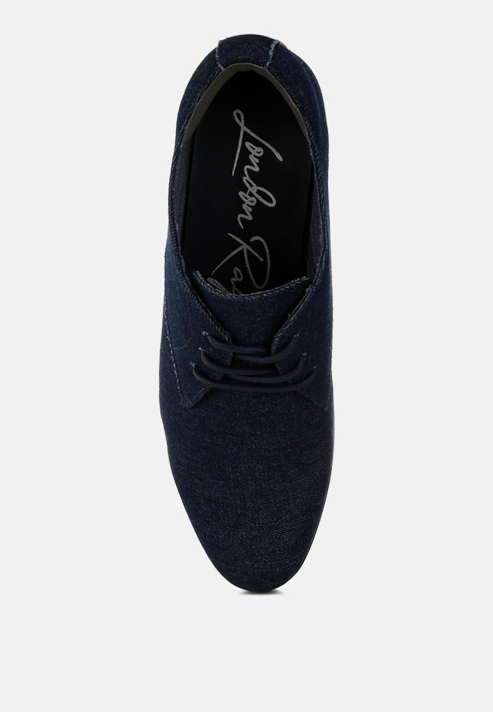 denim oxford shoes by ruw#color_navy