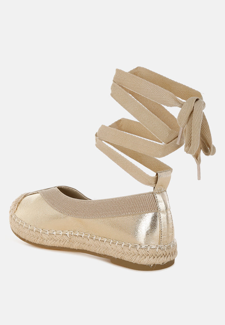 zayal metallic detachable lace espadrilles by ruw#color_gold