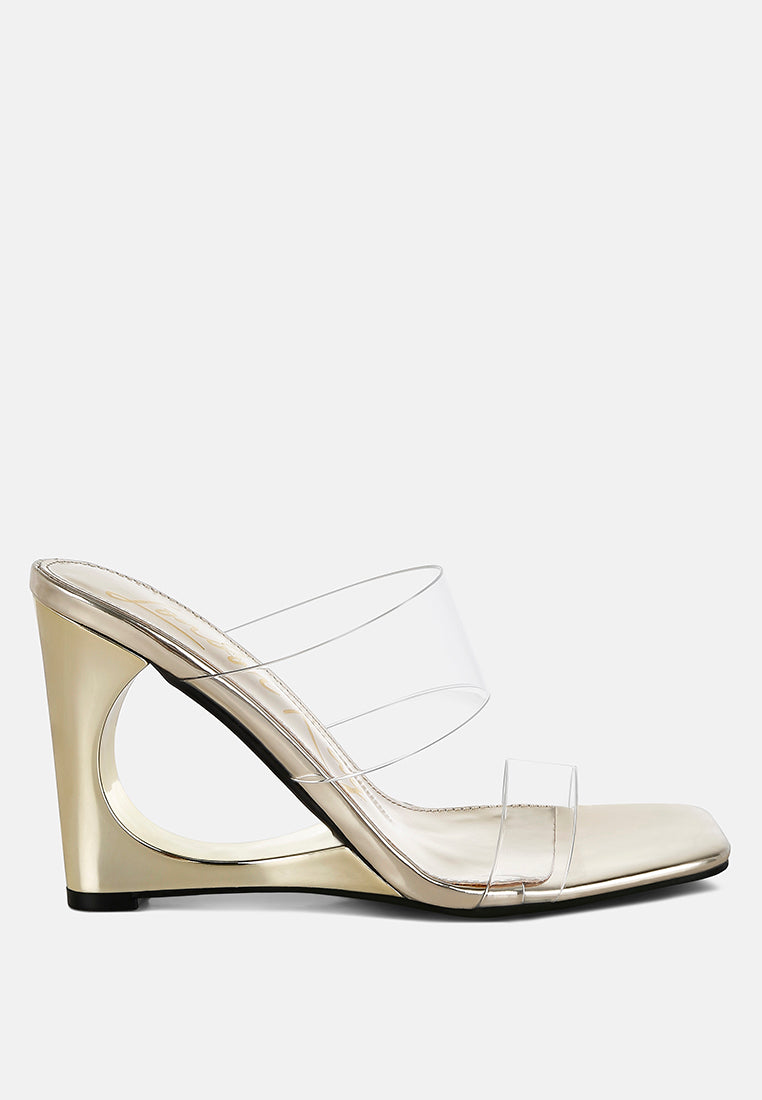 fantasy wedge heel clear sandals by ruw#color_gold