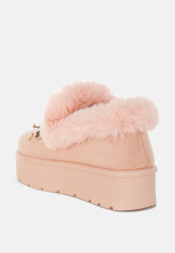 zeta charm detail slip on snow boots#color_pink
