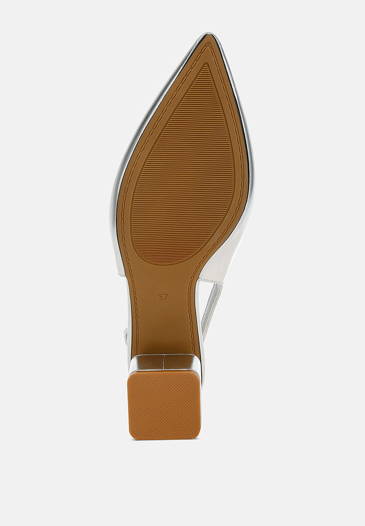 metallic faux leather slingback sandals by ruw#color_silver