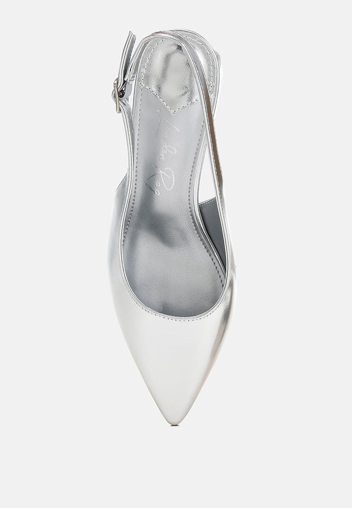 metallic faux leather slingback sandals by ruw#color_silver