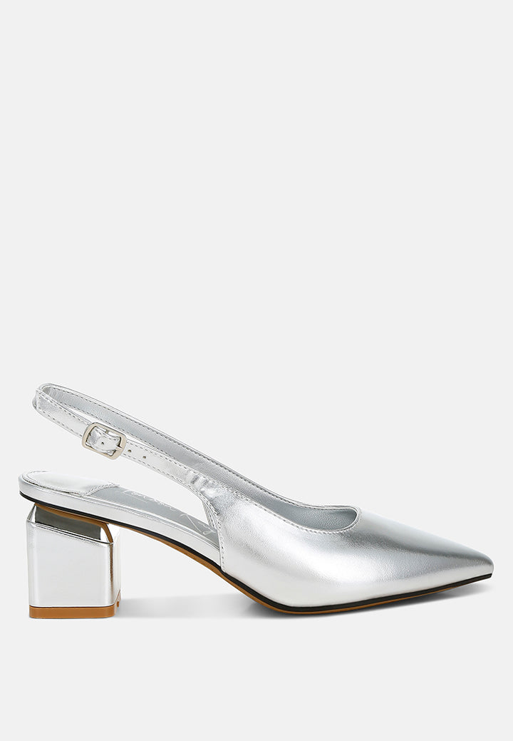 metallic faux leather slingback sandals by ruw#color_silver