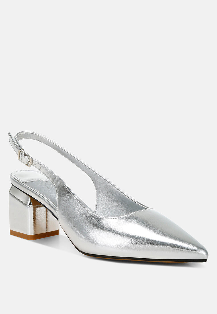 metallic faux leather slingback sandals by ruw#color_silver