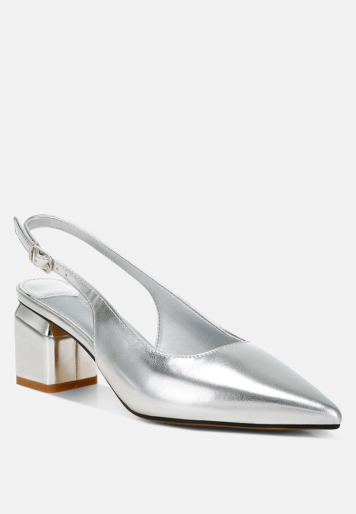 metallic faux leather slingback sandals by ruw#color_silver