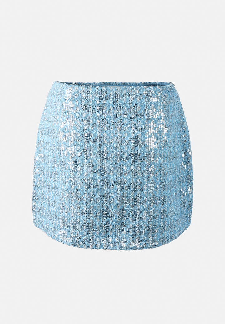 a-line sequin denim skirt by ruw#color_light-blue