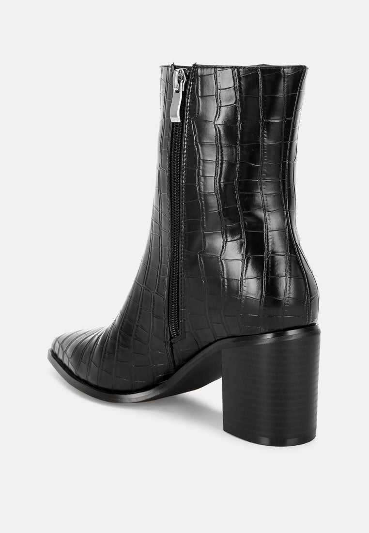 Jemima Pointy Toe Block Heel Boots#color_black-croc