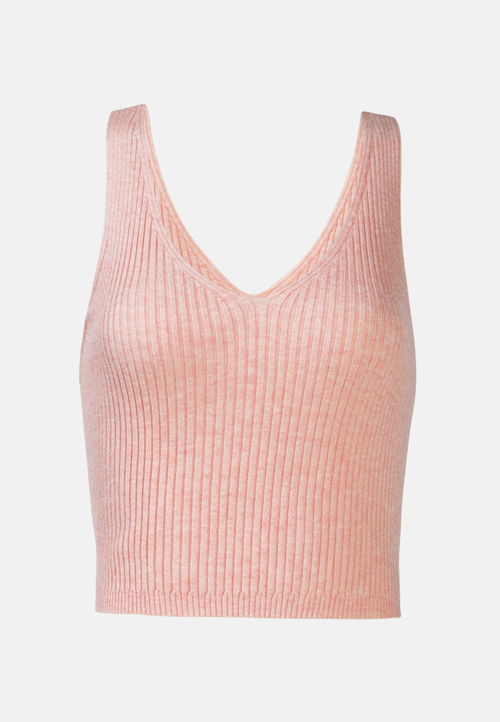 sleeveless knitted tank top#color_pink