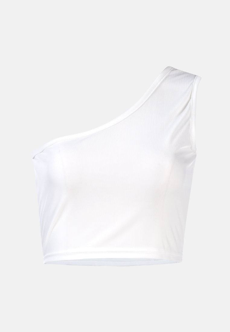 one shoulder knitted crop top by ruw#color_white