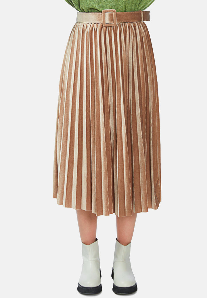 accordion pleated long skirt#color_pink