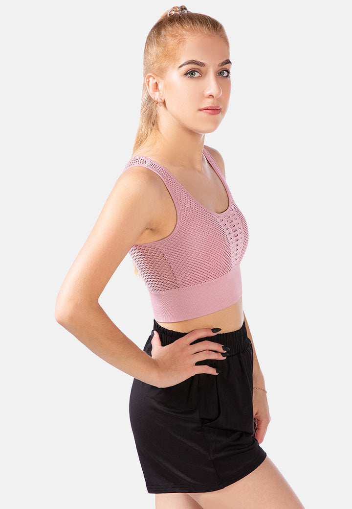 active workout mesh top#color_pink