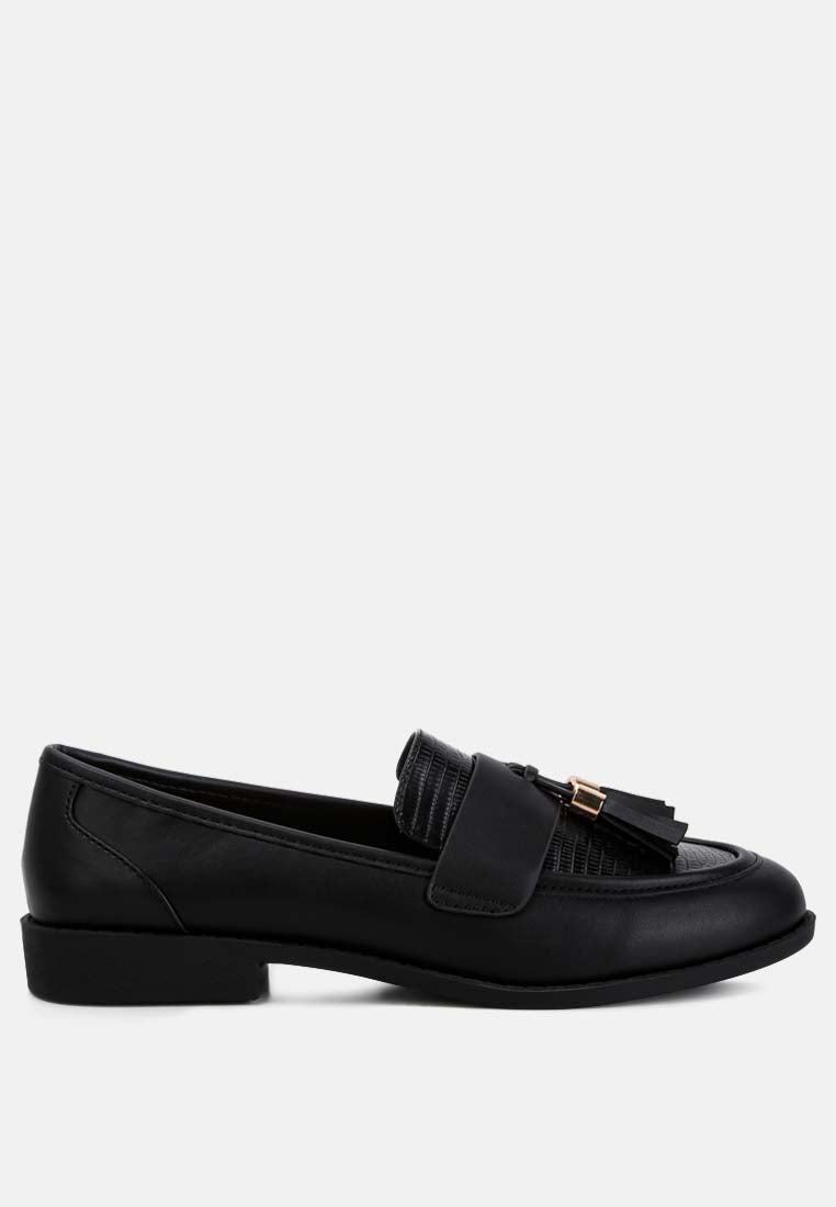 tassels detail loafers by ruw color_black