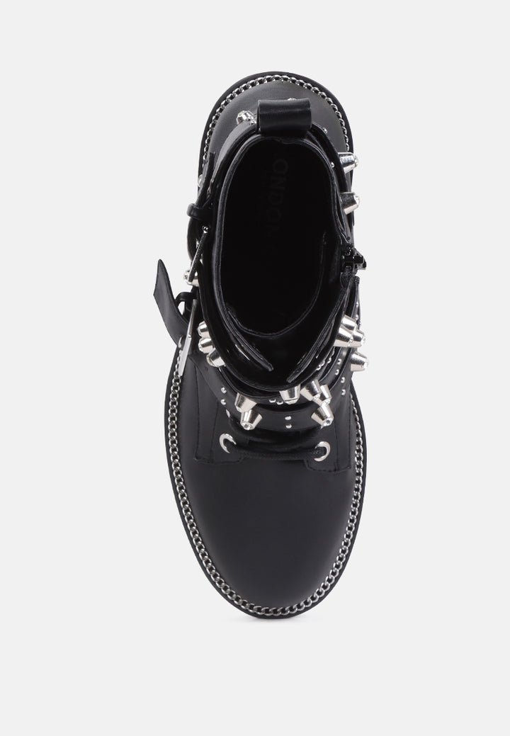 alitza metallic studded ankle boots#color_black