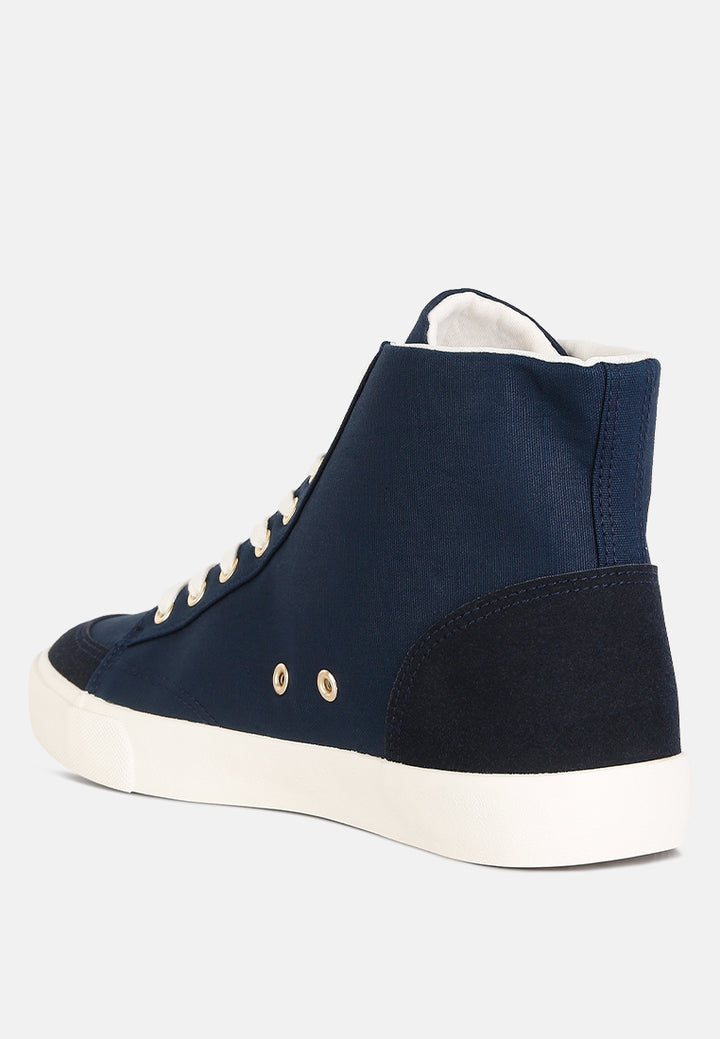 men's ankle length solid sneakers#color_navy