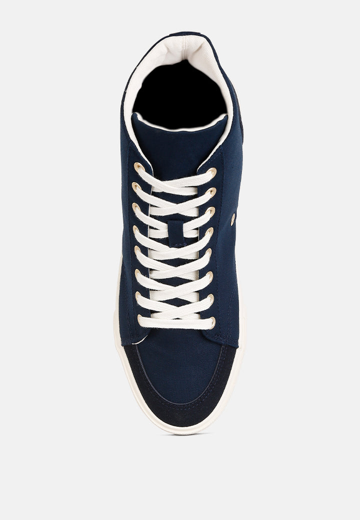 men's ankle length solid sneakers#color_navy