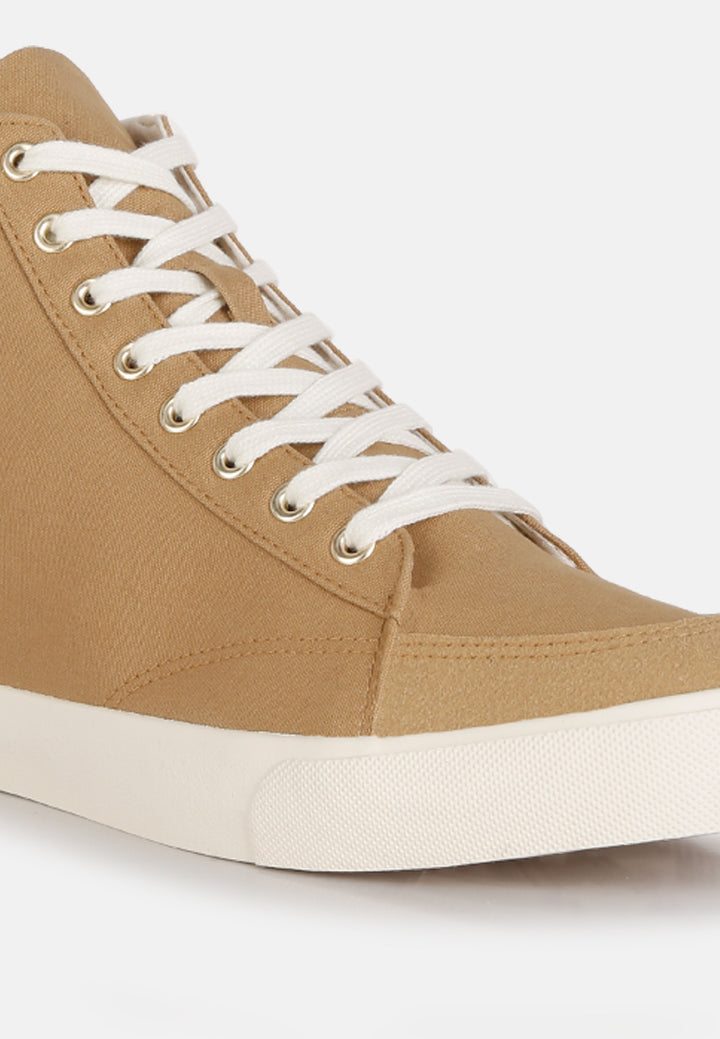 men's ankle length solid sneakers#color_beige