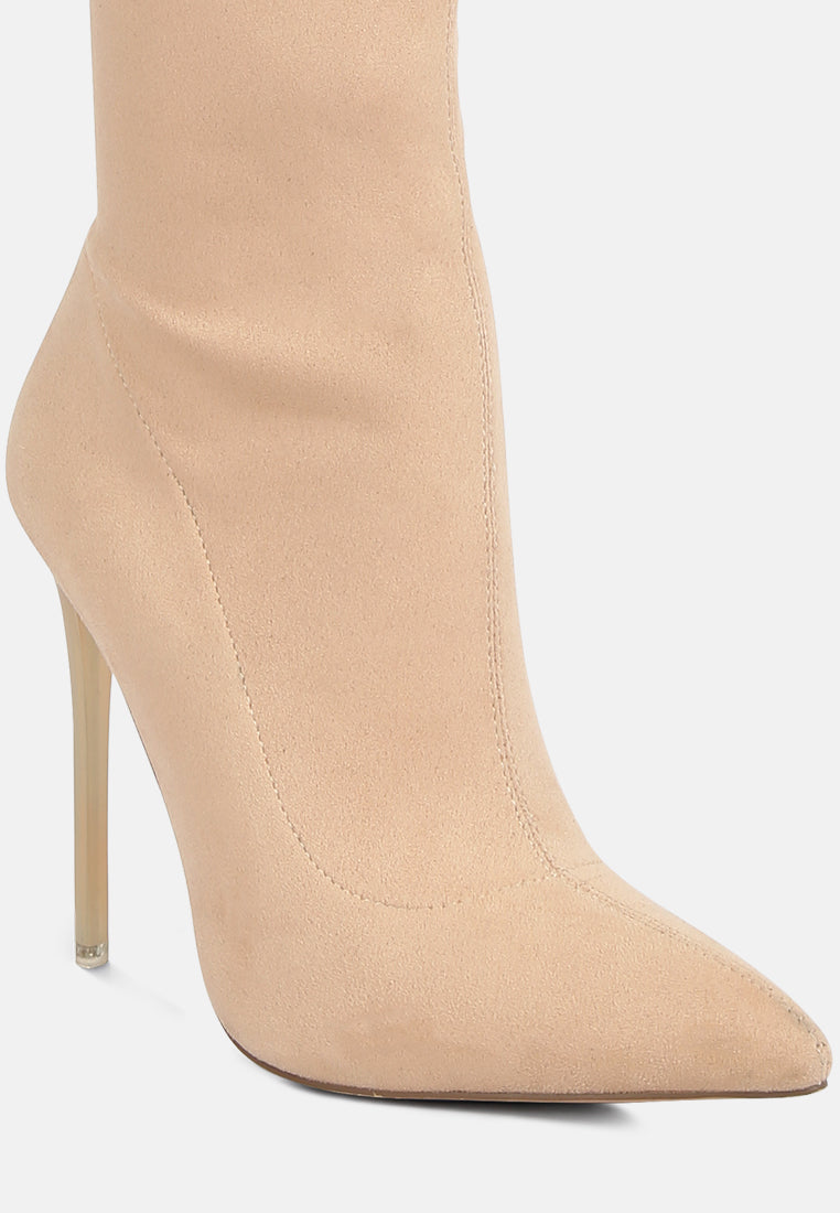 atelier stretch faux suede stiletto long boots by ruw#color_beige