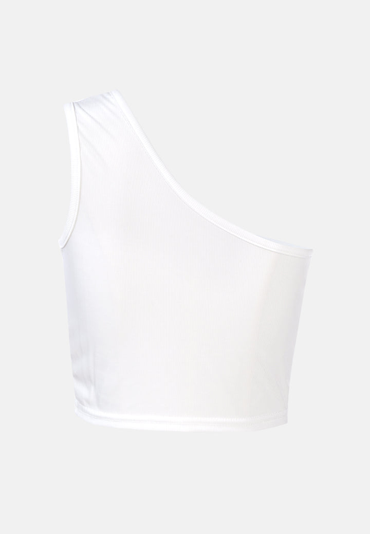one shoulder knitted crop top by ruw#color_white