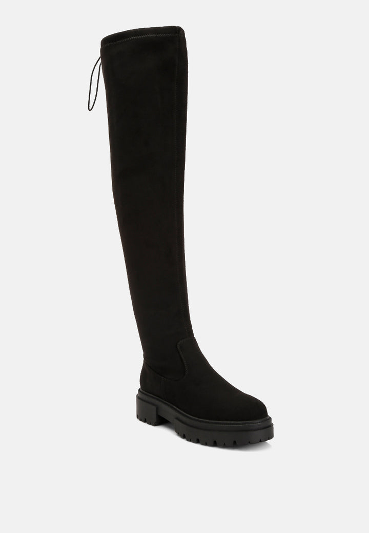 drawstring high knee boots by ruw#color_black