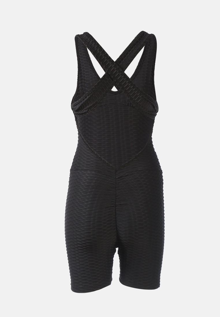 back cross strap yoga jumpsuit#color_black