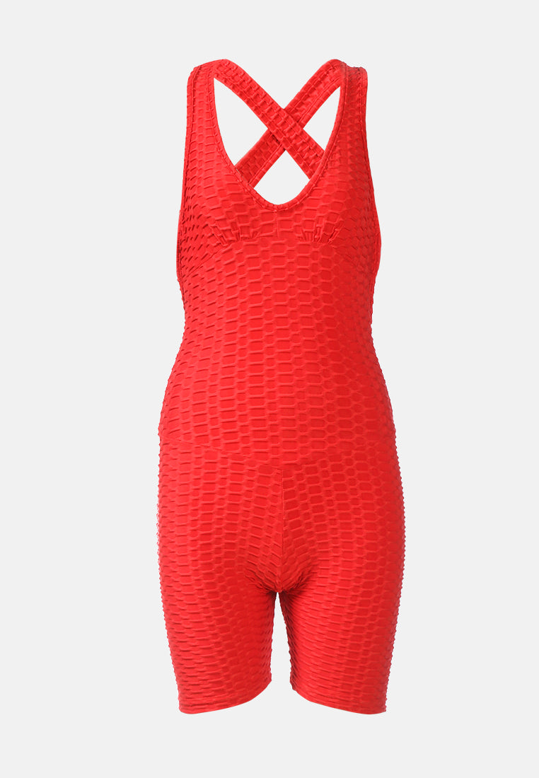 back cross strap yoga jumpsuit#color_burgundy