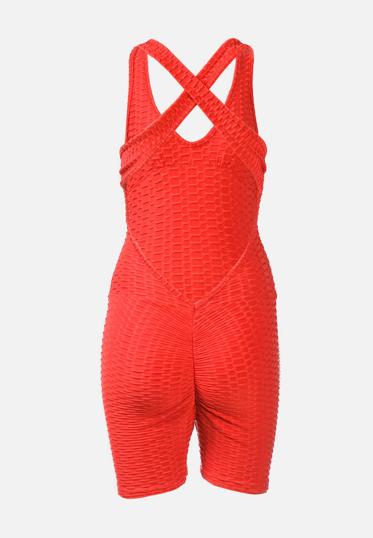 back cross strap yoga jumpsuit#color_burgundy