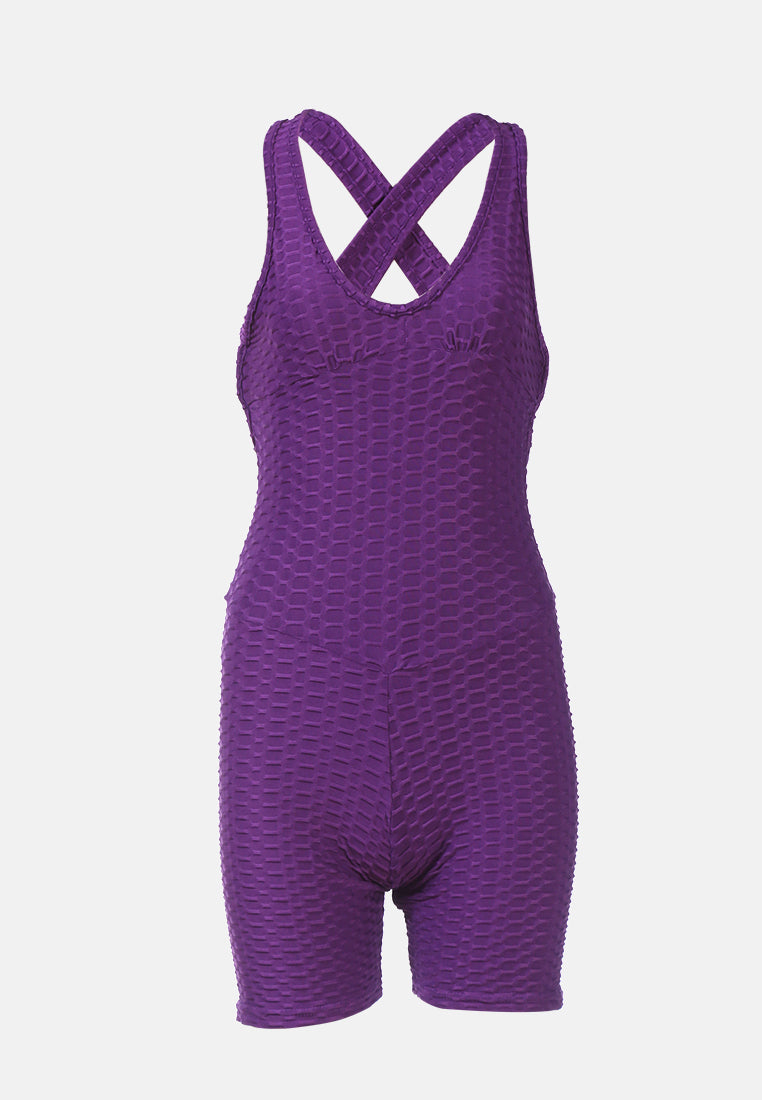 back cross strap yoga jumpsuit#color_purple