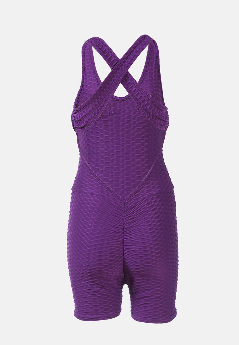 back cross strap yoga jumpsuit#color_purple