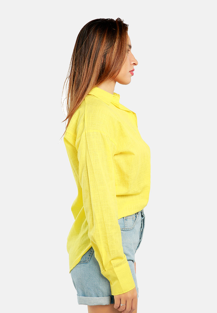 basic cotton collared shirt#color_bright-yellow