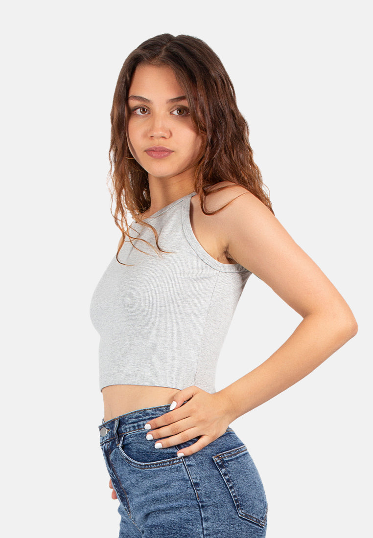 basic halter crop top#color_grey