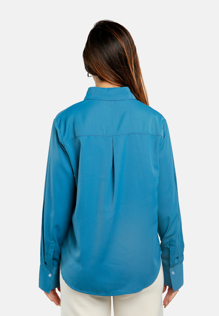 basic long sleeved collared shirt#color_blue