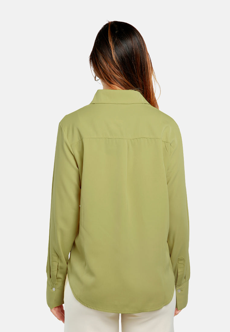 basic long sleeved collared shirt#color_yellow