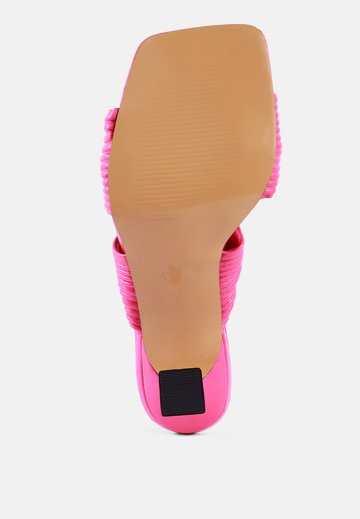 battle ex corss pleated strap slip on sandals by ruw#color_fuchsia
