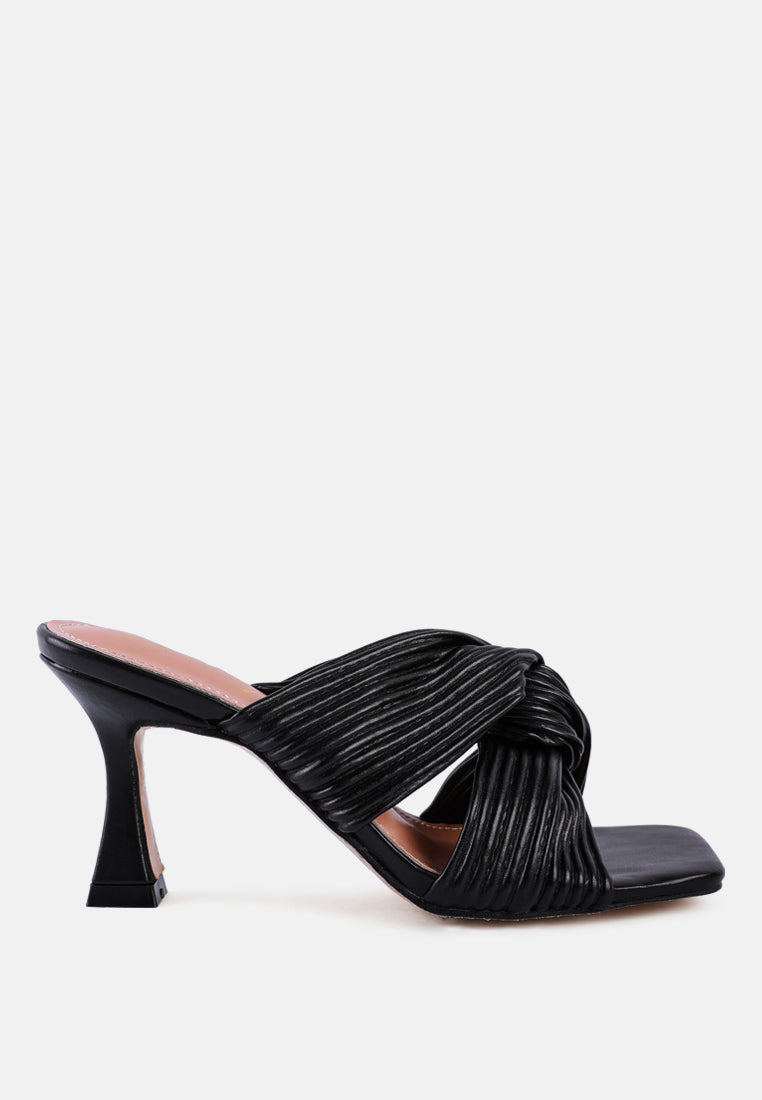 battle ex corss pleated strap slip on sandals by ruw#color_black