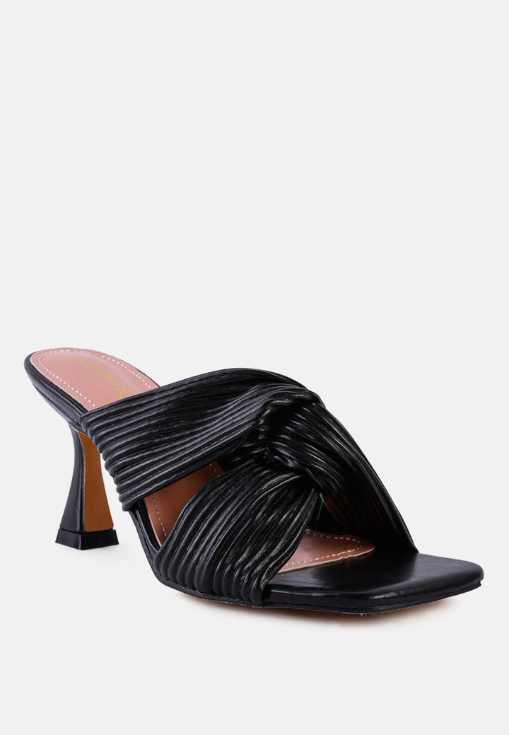 battle ex corss pleated strap slip on sandals by ruw#color_black