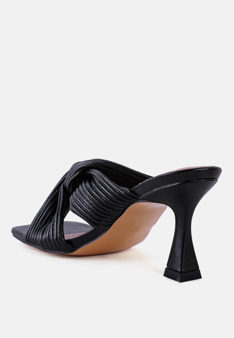 battle ex corss pleated strap slip on sandals by ruw#color_black