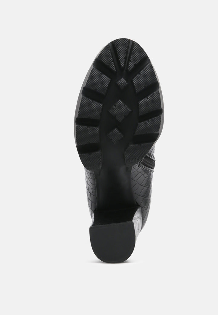 beatriz croc print block heel ankle boots#color_black