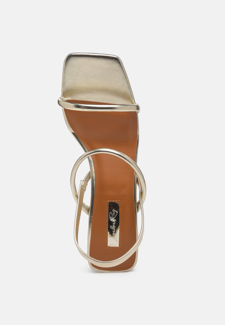 beau block mid heeled strappy sandal by ruw#color_gold