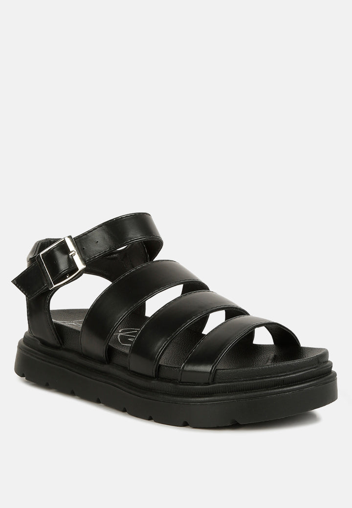 belcher faux leather gladiator sandals by ruw#color_black