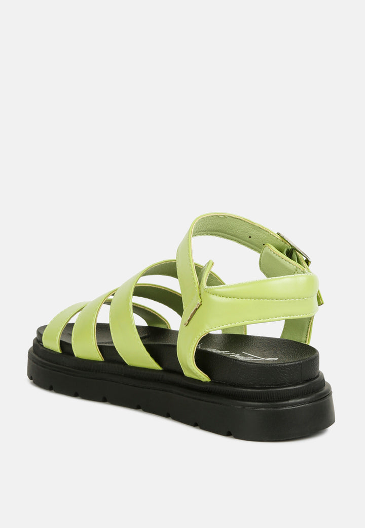 belcher faux leather gladiator sandals by ruw#color_green