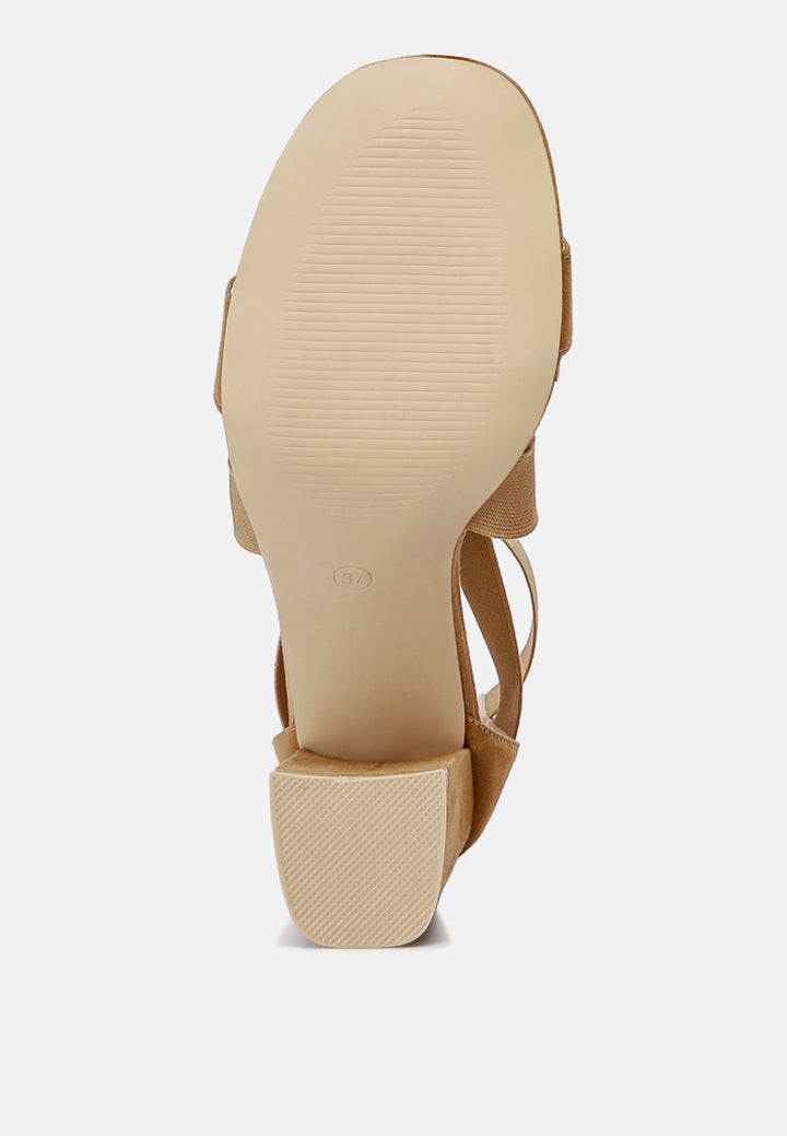 recycled micro suede block sandals by ruw #color_tan