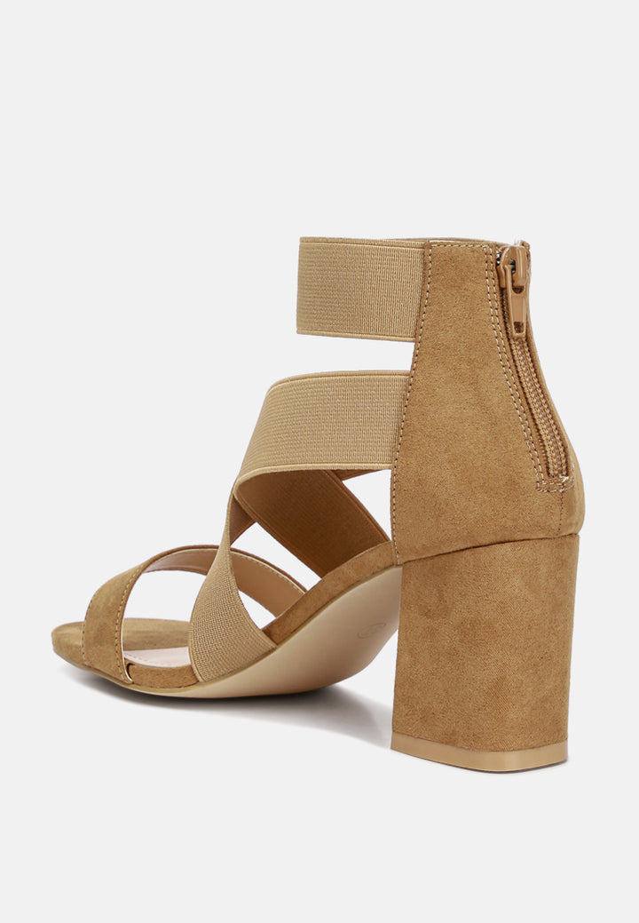recycled micro suede block sandals by ruw #color_tan