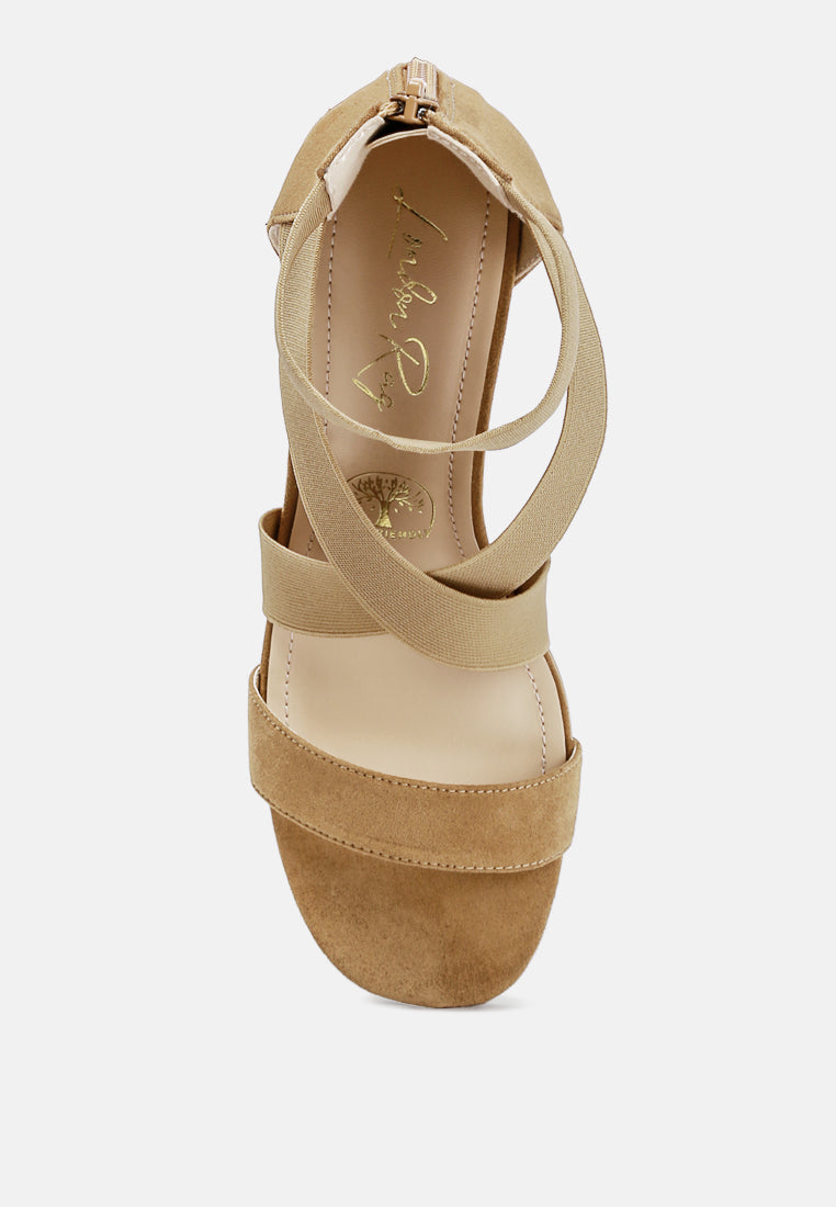 recycled micro suede block sandals by ruw #color_tan