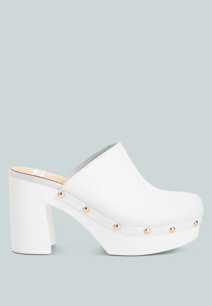 benji recycled leather clogs#color_white