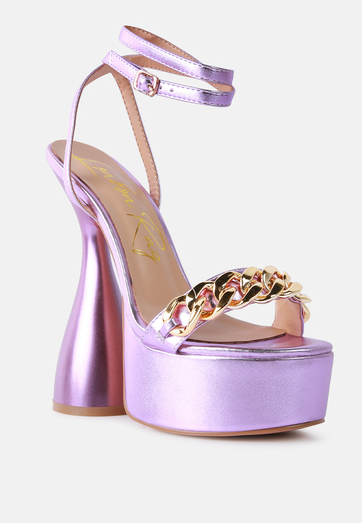 big bash metallic high platform chunky sandals by ruw#color_purple